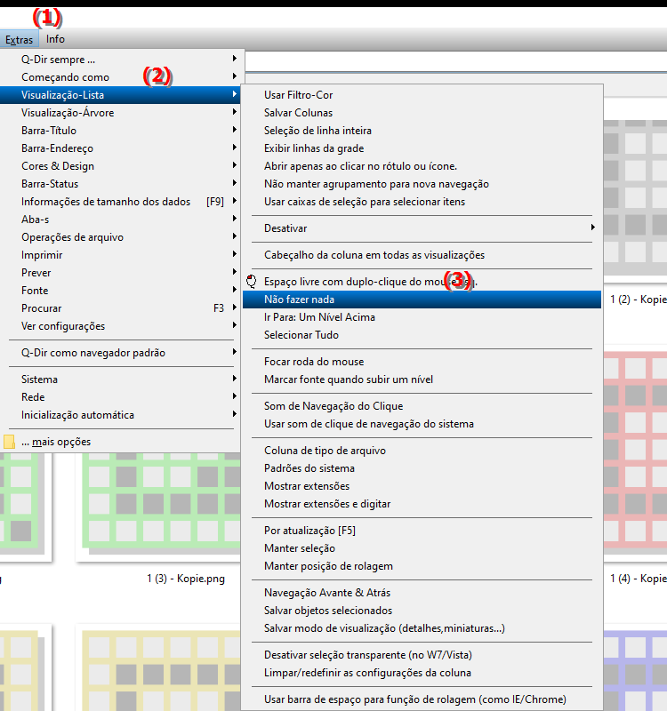 O que a configuração Não fazer nada faz ao clicar duas vezes com o mouse L